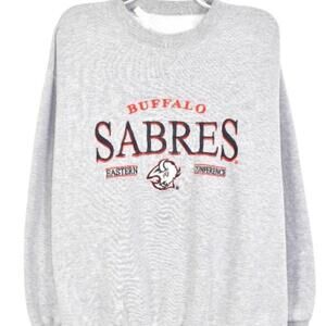 Nhl Buffalo Sabres Grey Sweatshirt Retro Tee Grey N348888